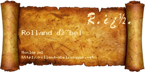 Rolland Ábel névjegykártya